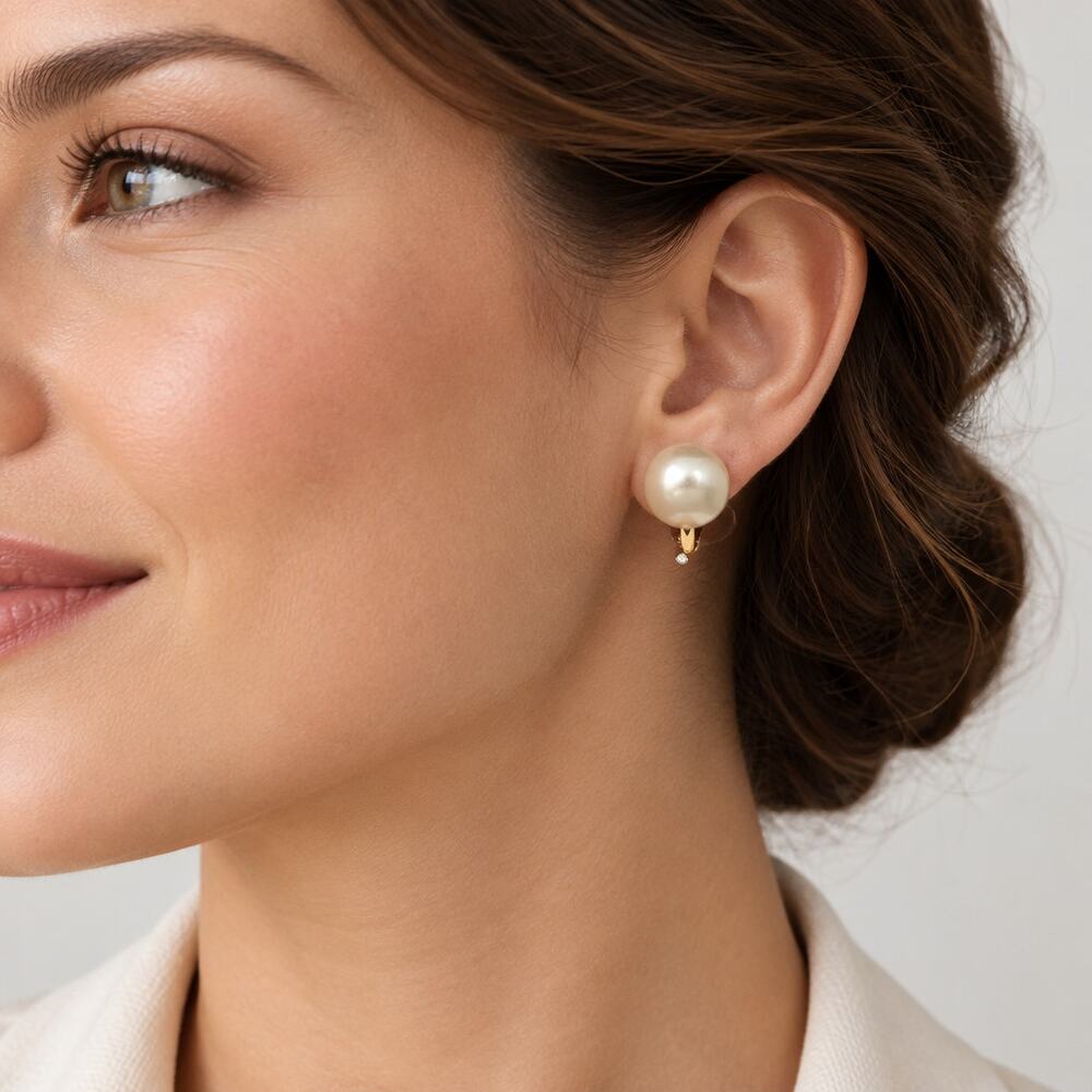 Vintage Patented Clip On Pearl Earrings